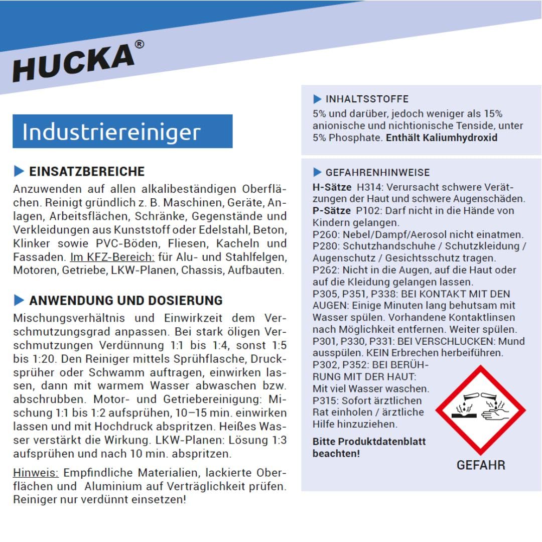 Industriereiniger - Konzentrat (10 Liter) - Werkstattreiniger für Böden, Maschinen, Anlagen und Fahrzeuge
