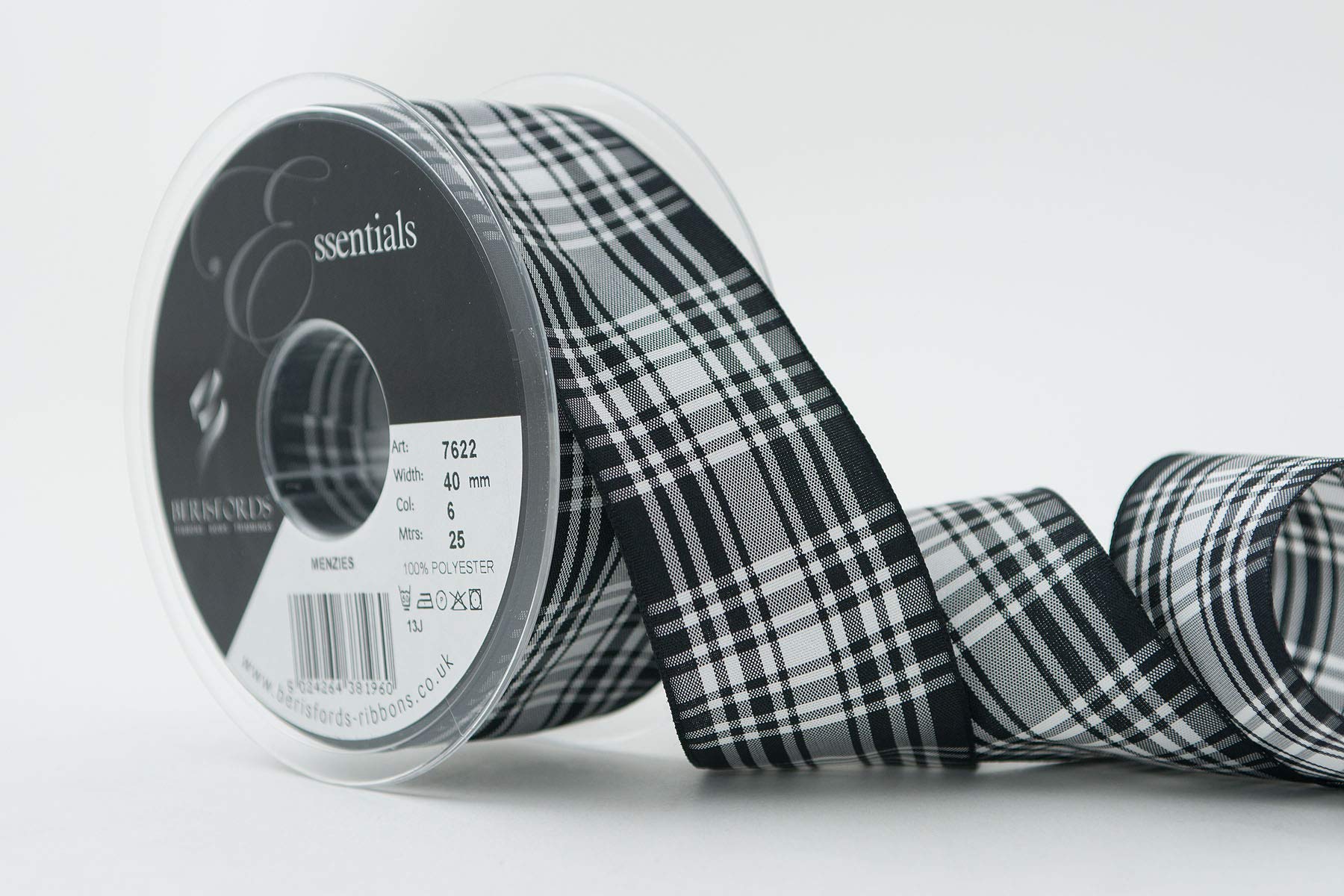 Berisfords Polyester Tartan, Menzies, 10.4 x 10.4 x 4.4 cm