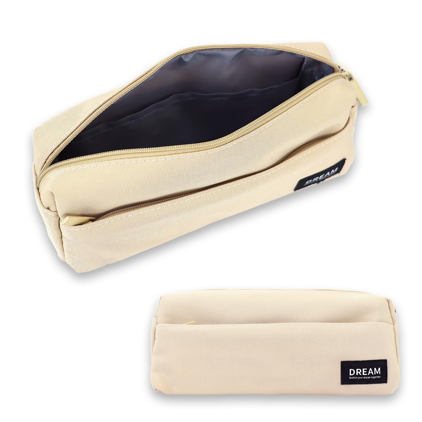 Bogirgal Estuche Escolar Estuche Pequeño para Niñas Niños Adolescentes Estudiantes Adultos Cartuchera (Caqui)