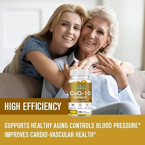 Miniatura 3 de CoQ10 de alta potencia de 200 mg por cápsula - para la salud del corazón + resistenciaapoyo energético + función cerebral - Vegano, sin gluten, 120