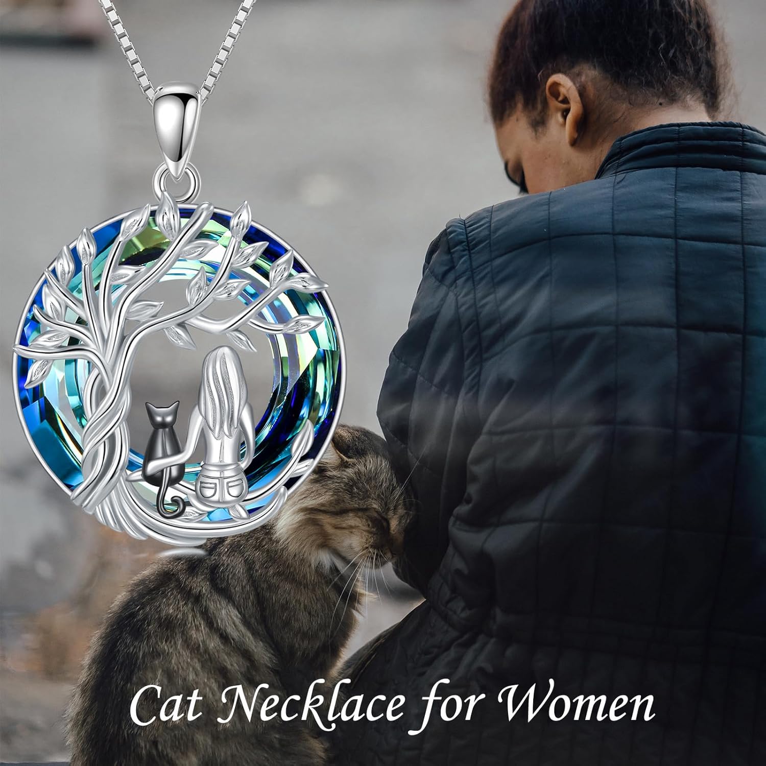 TOUPOP Cat Necklace for Women 925 Sterling Silver Tree of Life Pendant Celtic Knot Cat Jewelry Mother's Day Gifts for Women Daughter Cats Lover - Image 2