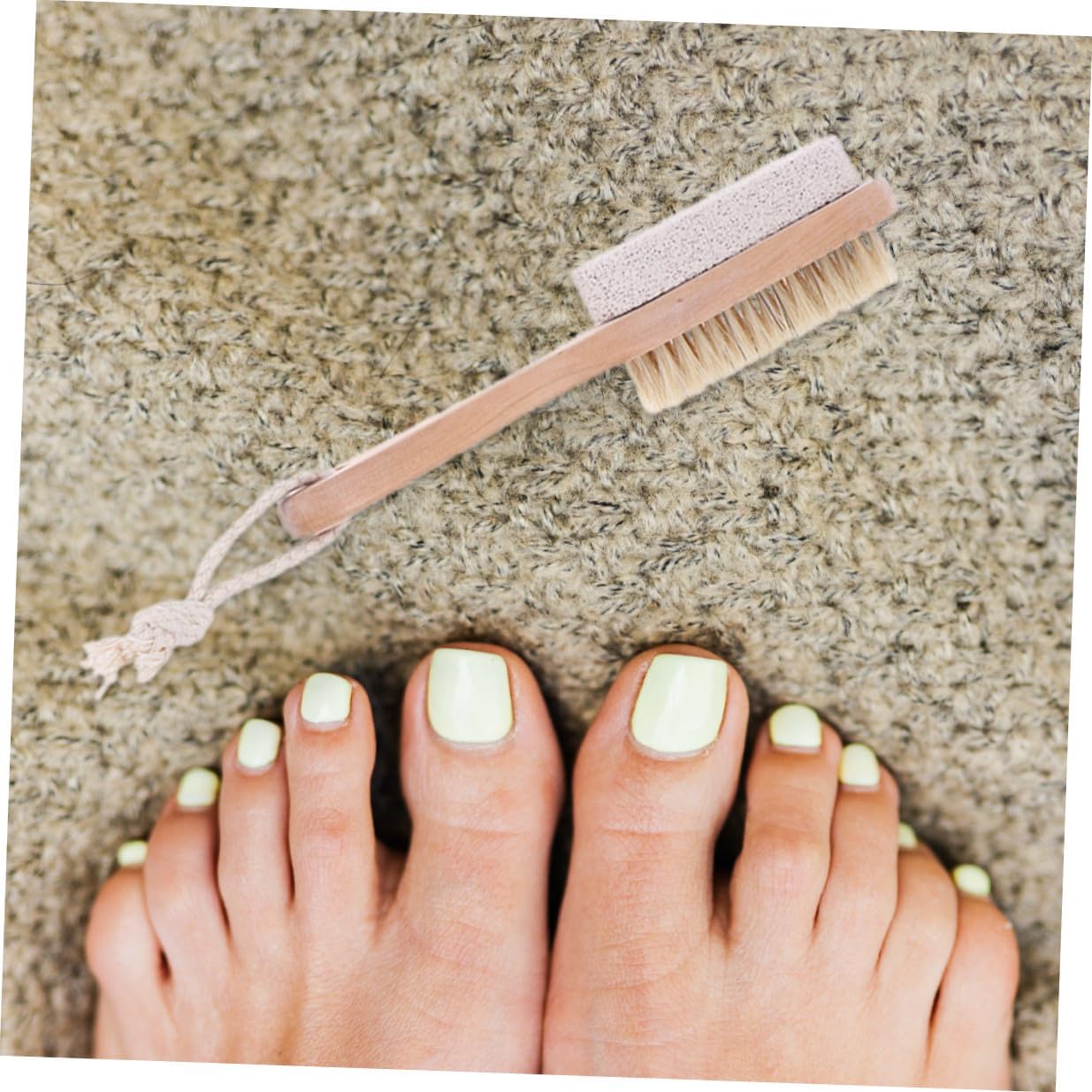 SOLUSTRE 3pcs Dual-Sided Foot Scraper with Wood Handle and Pumice Stone Foot Care Tools for Exfoliating Dead Skin and Calluses