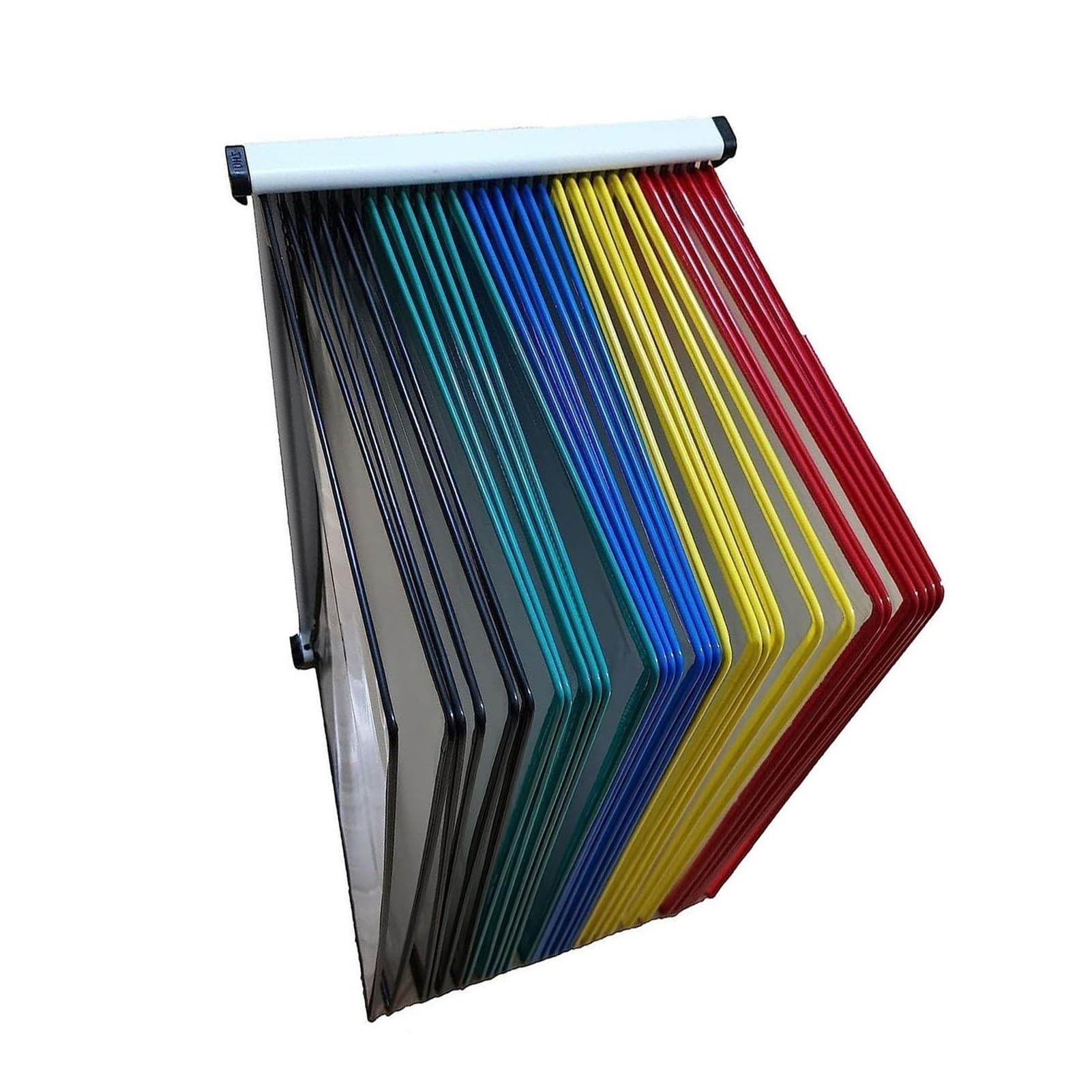 IUokLU Wall Mount Reference Organizer - Metal and PVC Desktop Flip Display Folder, 30 Display Pockets, Letter-Size, A4 Loose-leaf Flip File Folder for Office Restaurant Workshop Storage Documents