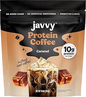 Caramel Protein Iced Coffee - Premium Whey Protein & Instant Iced Coffees - 80 mg Caffeine Per Serving, No Added Sugar, 20 Servings