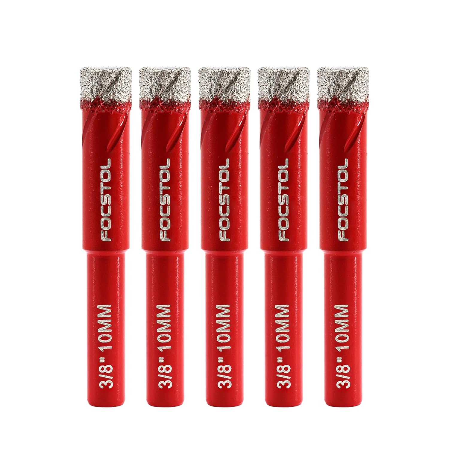 Diamond Core Drill Bits Set - FOCSTOL 9pcs (6/8/10/12/20/25/32/35mm+35mm Beveling Chamfer Bit) Diamond Hole Saw Kit with Round Shank for Porcelain Ceramic Tile Marble Granite