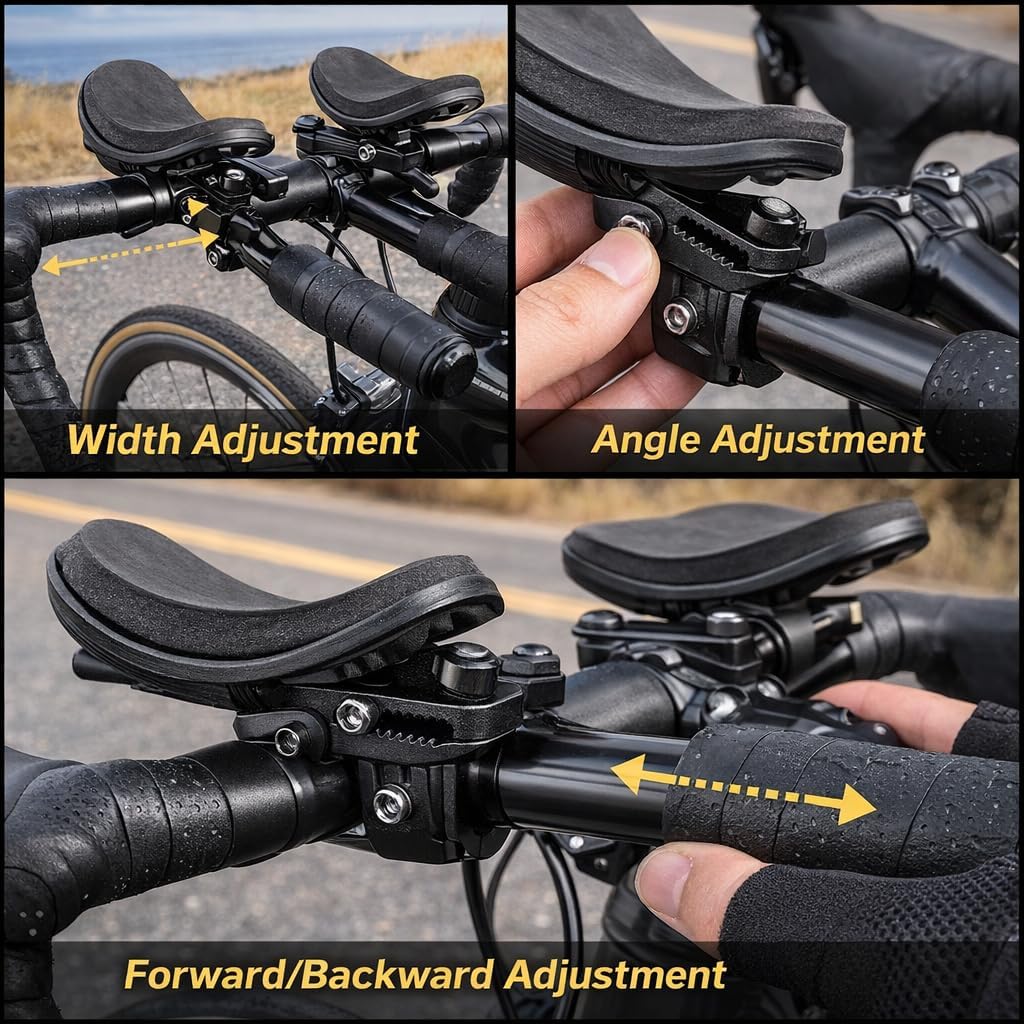 Bikes Aero Bar, Bikes Armrest Handlebars Comfortable Pads with U Shaped Handles for Road Bikes for Rest While Riding