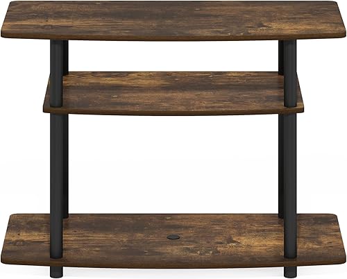 Miniatura 56 de Furinno Tools - Mesa de 3 niveles para TV., Madera, Roble francés gris/negro. Roble francés gris/negro.,Marron oscuro,Espresso / negro,Ámbar