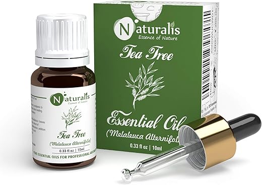 Naturalis Essence Of Nature Tea Tree Essential Oil, For Acne, Pimples, Scars, Skin, Face, Hair Care & Anti-Dandruff – 10Ml