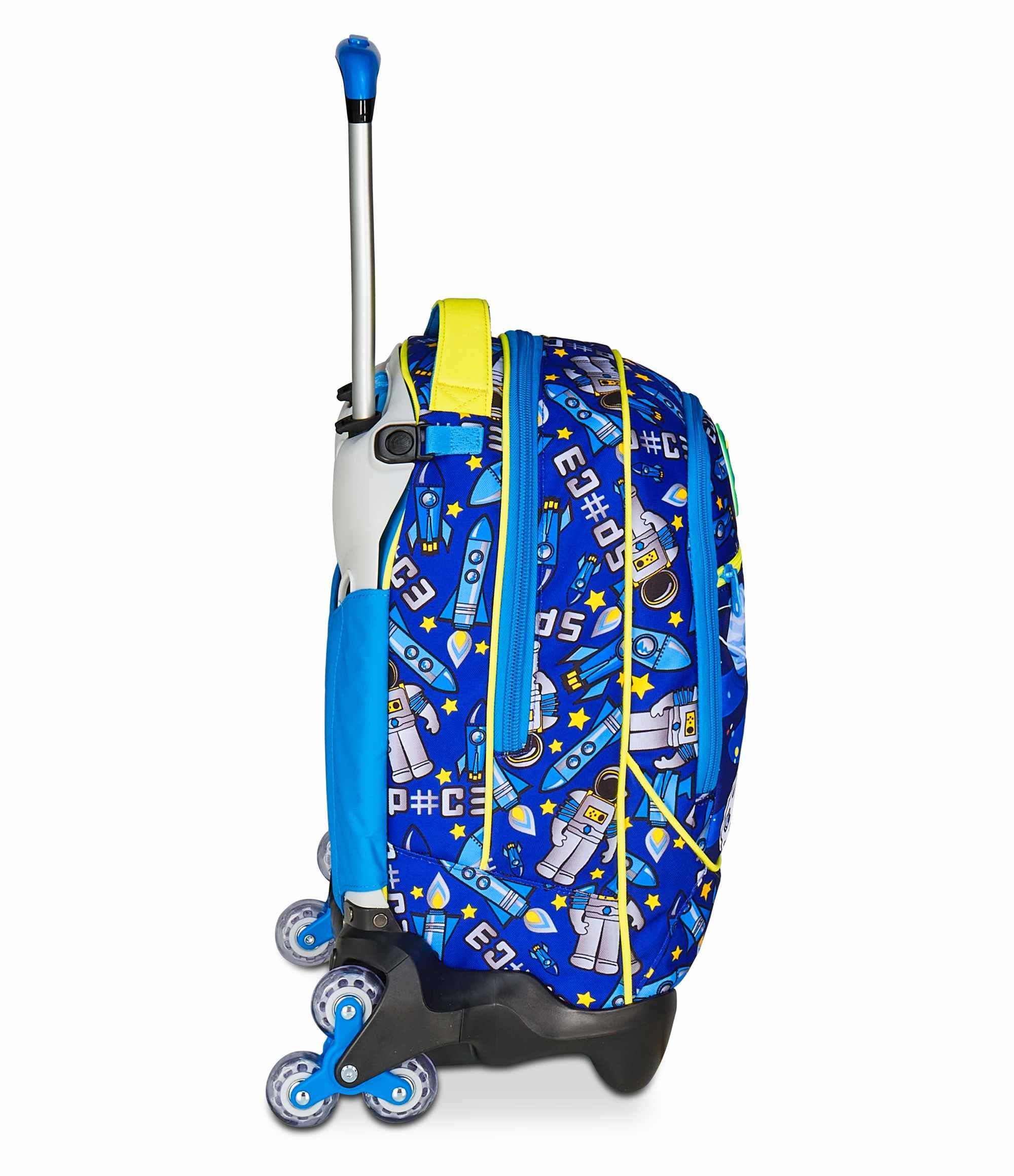 SJ GANG STYLE JAM GANG Trolley Scuola Jack 3 Ruote, Blu, 3 in 1, Zaino Triplo Uso con Carrello Sganciabile, 33 L, Zaino Scuola Elementare, Zaino Bambino