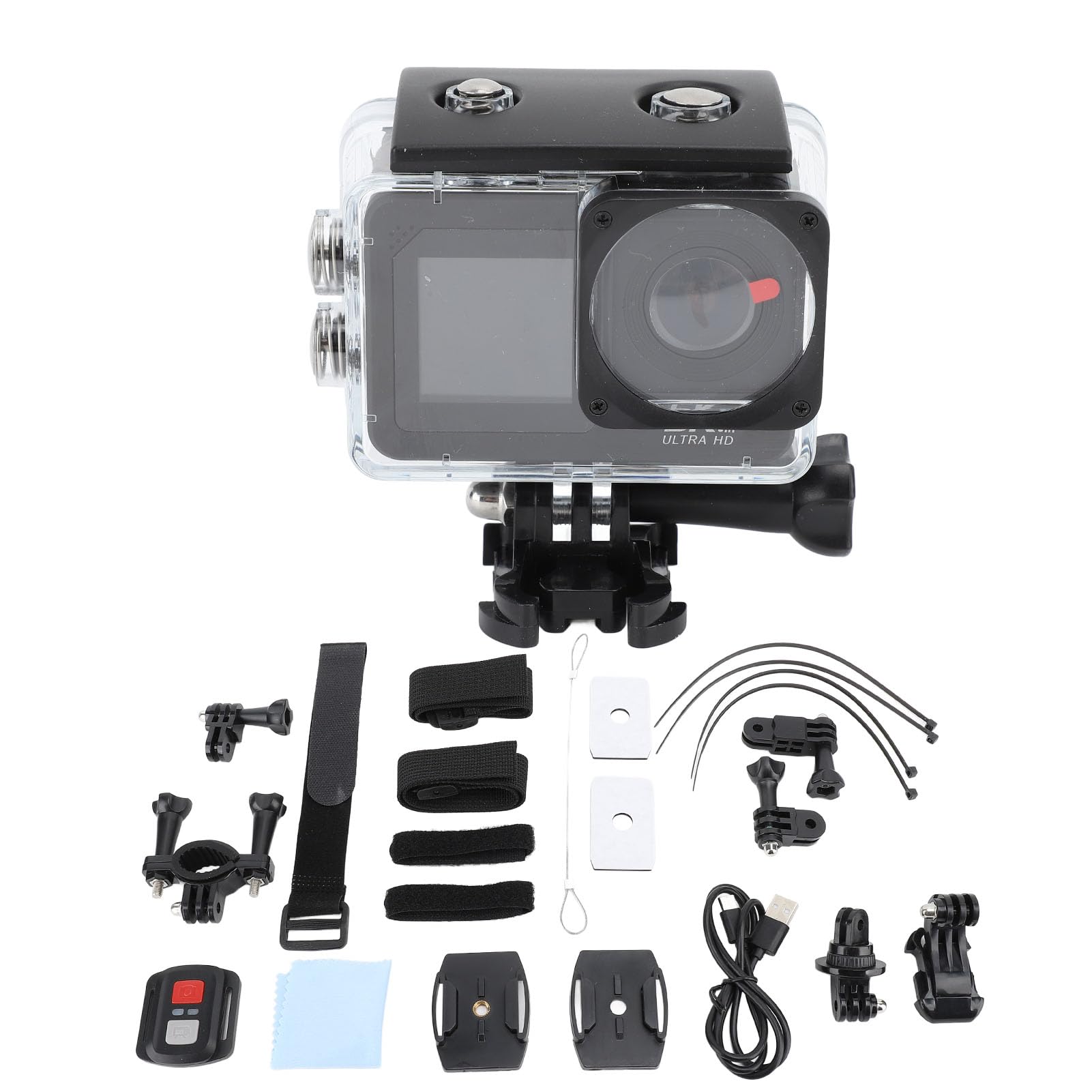 Kamera Sportowa 5K Ultra HD, Szeroki Kąt 170 Stopni, 6-osiowa Stabilizacja Zapewniająca Stabilne Filmy, wodoodporność 5 M, łączność z kontrolą Aplikacji