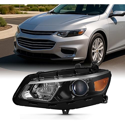 AKKON - For 2016-2018 Cherolet Malibu Driver Side Projector Headlight Assembly Black Housing Clear Lens