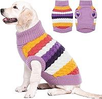 Vista 13 de Kuoser Suéter para perro, suéteres grandes para perros, cuello de tortuga para perrito, traje de Navidad y Acción de Gracias, chaleco de invierno