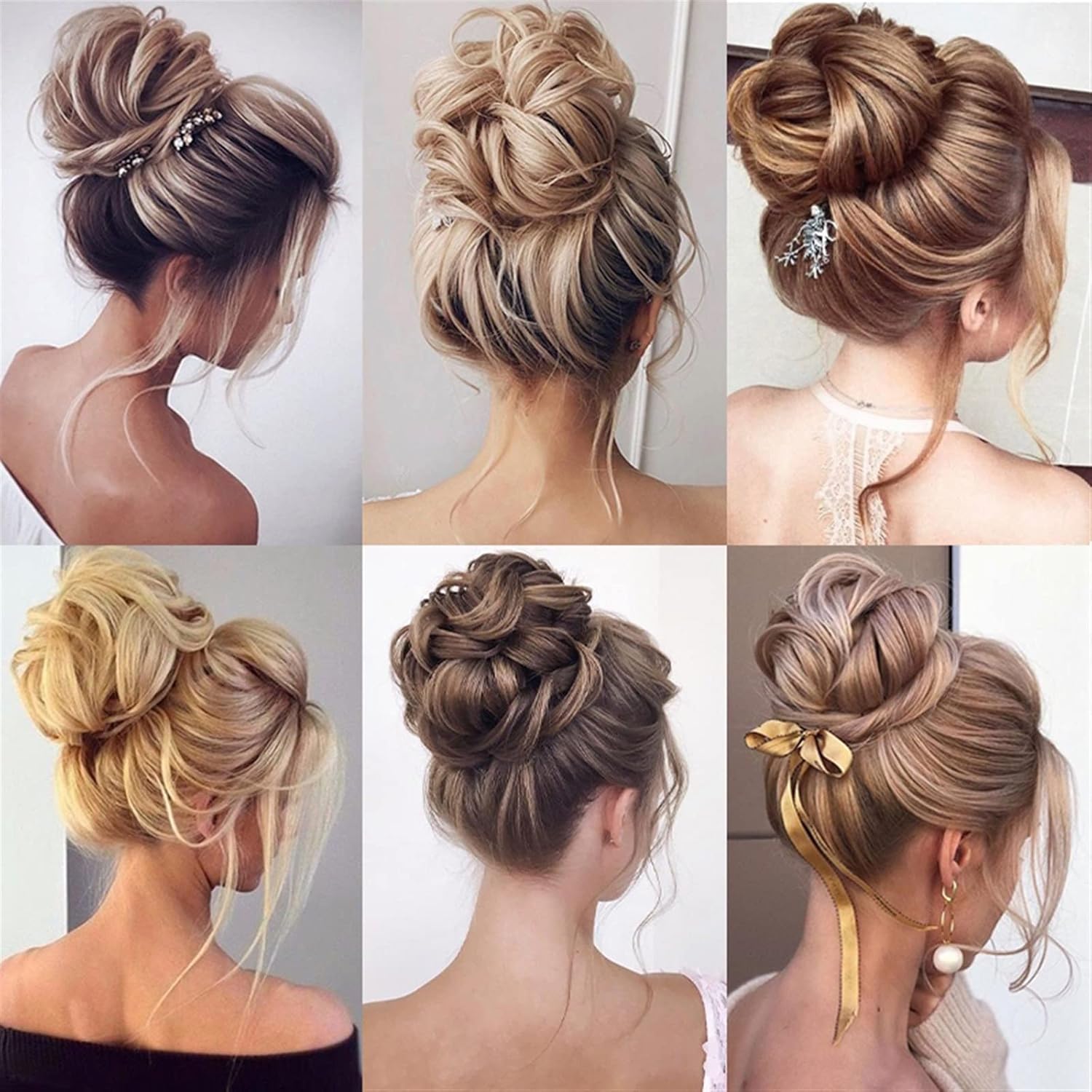 GSOUL Hair Bun Pieces for Women Synthetic Messy Bun Donut Ponytail Hair Extensions with Elastic Rubber Band for Women
