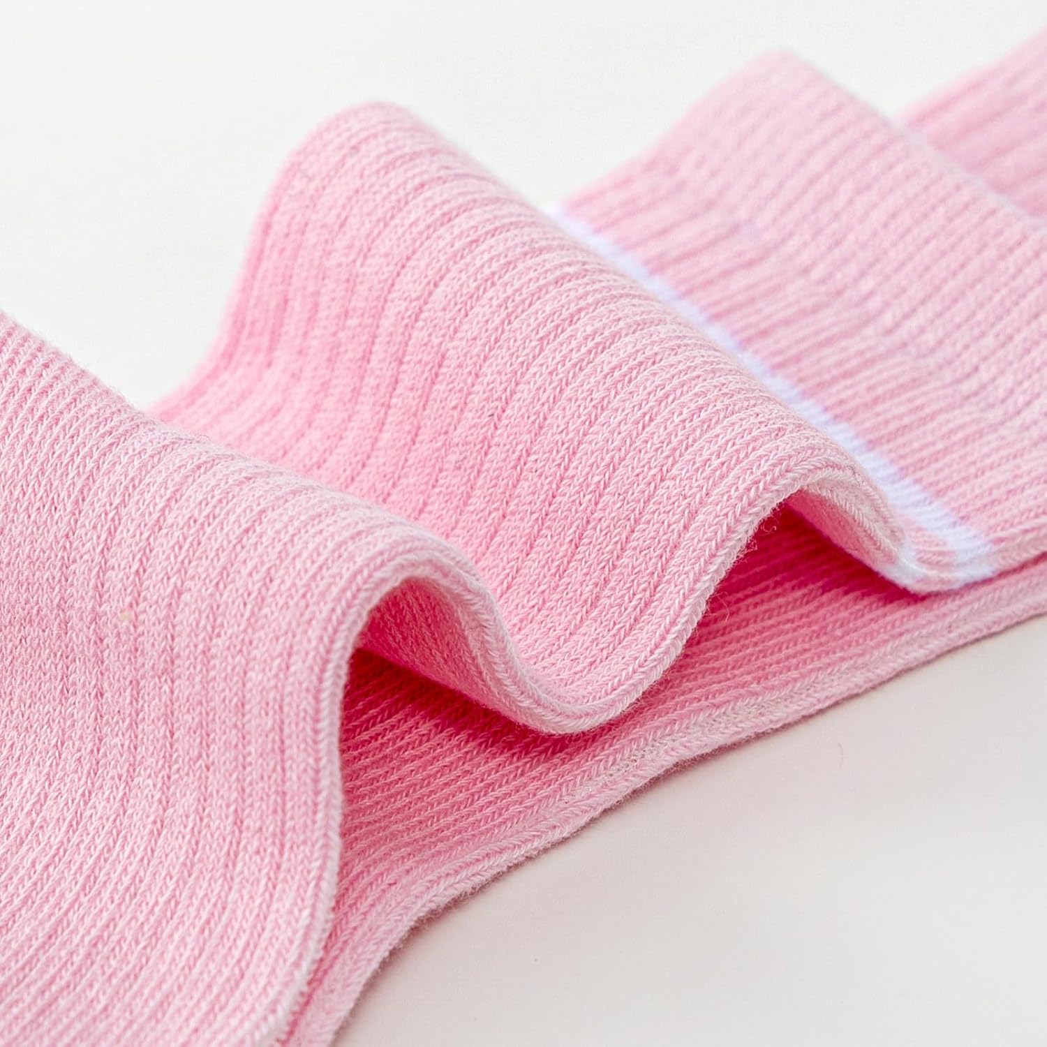 UMELOK Kids Athletic Socks Cotton Crew Socks for Boys and Girls with Stripes and Flower 4 Pairs - Image 5