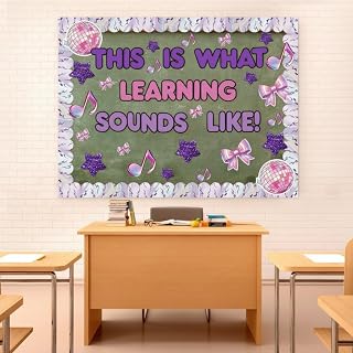Gersoniel 78 Pcs Music Classroom Decoration Purple Lightning | Inspirational Kpop Cutouts, Back to School Bulletin Board, Home School Classroom Chalkboard Door