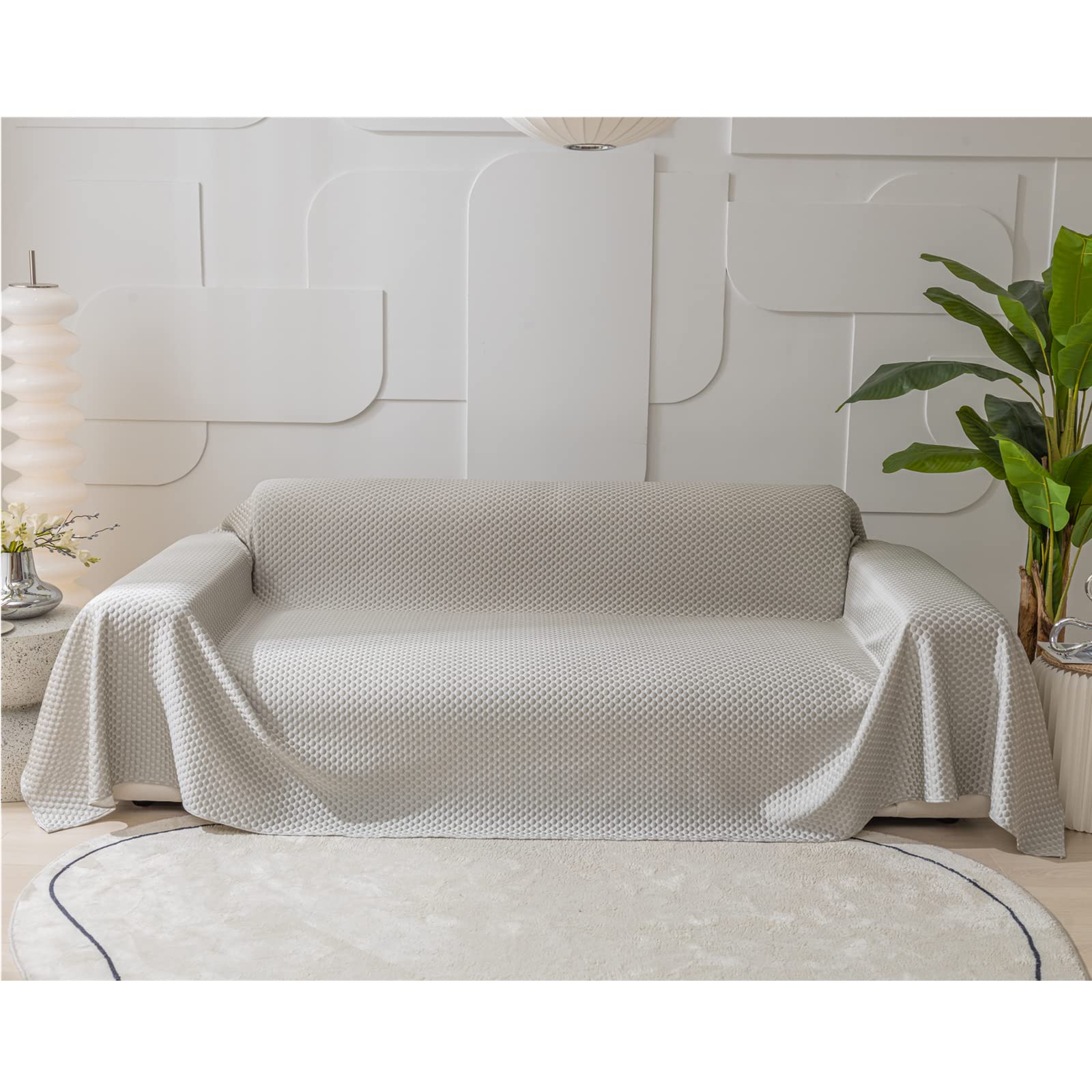 Housse de canapé d'été pour salon accueillant et relaxant gris
