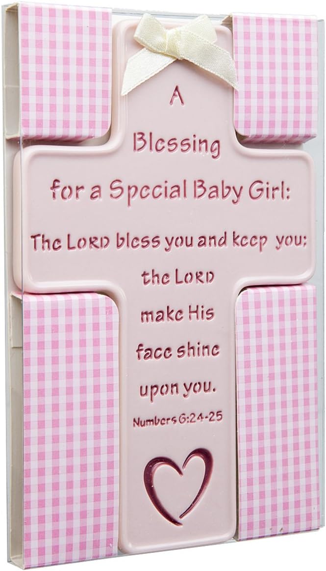 Baby Girl Blessing Hanging Ceramic Cross