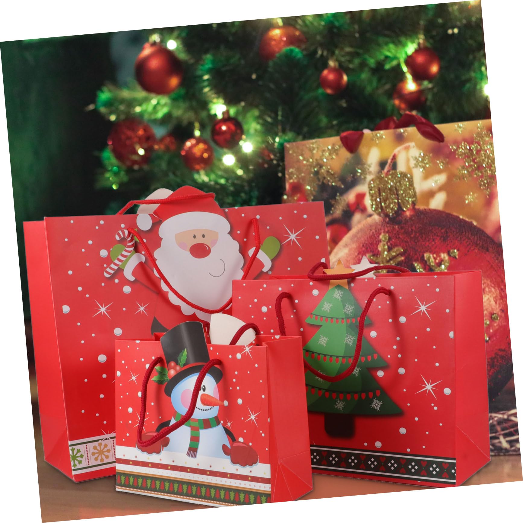 Gatuida 12pezzi Sacchetti di Carta Natalizi Sacchetti Regalo di Natale Natalizi per Caramelle Snack Biscotti Frutta Regali Stili multipli