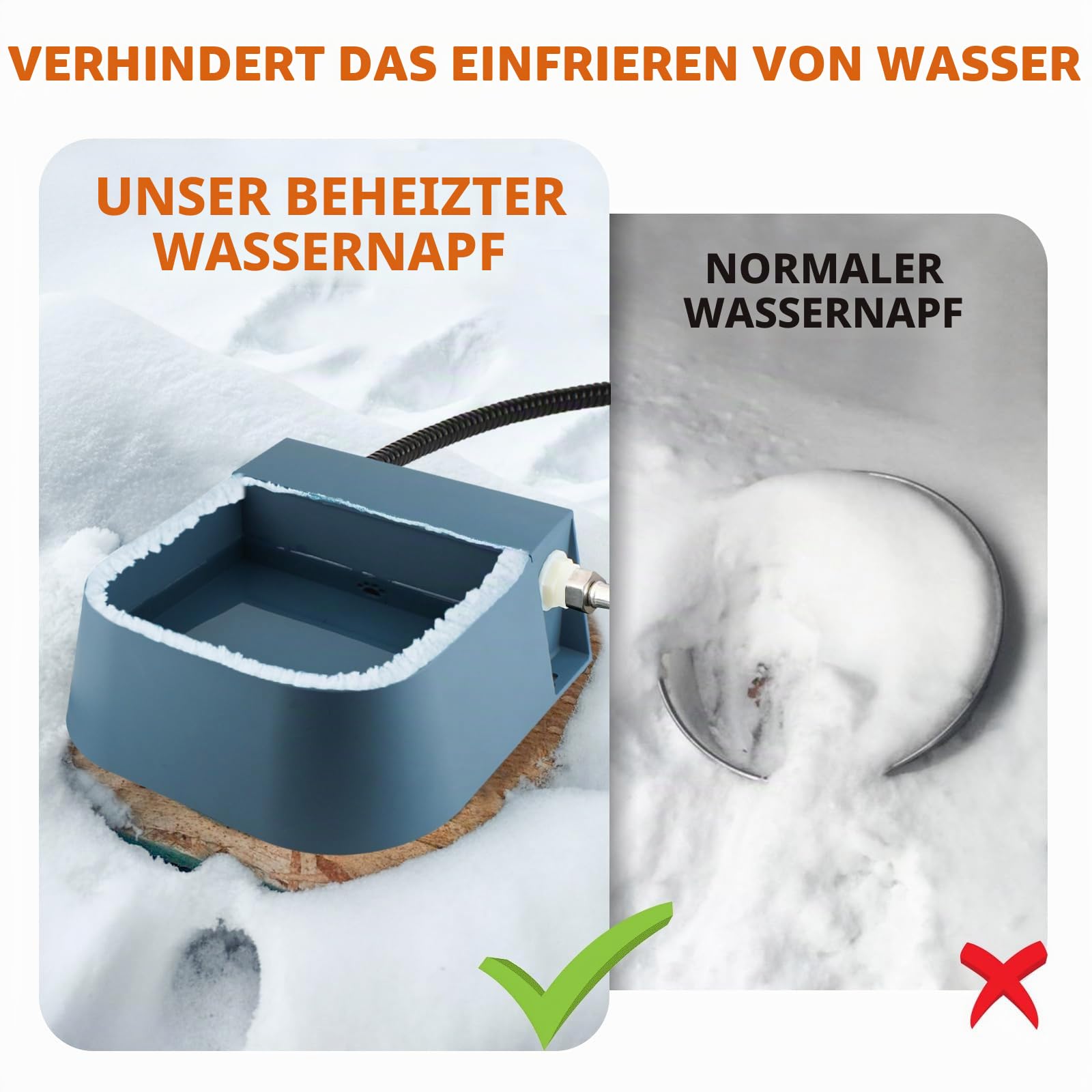 Namsan Beheizbarer Wassernapf Frostschutz Wassernapf mit Schwimmer Trinknapf mit Wasseranschluss für Hunde/Katze/Hasen/Hühner