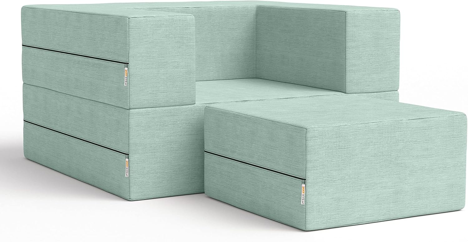 Jaxx Zipline Convertible Sleeper Futon Chair & Ottoman with