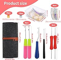 Vista 2 de Gancho de ganchillo para rastas, 48 piezas agujas de ganchillo Loc, 6 agujas de ganchillo para rastas, ganchos de ganchillo para cabello, gancho