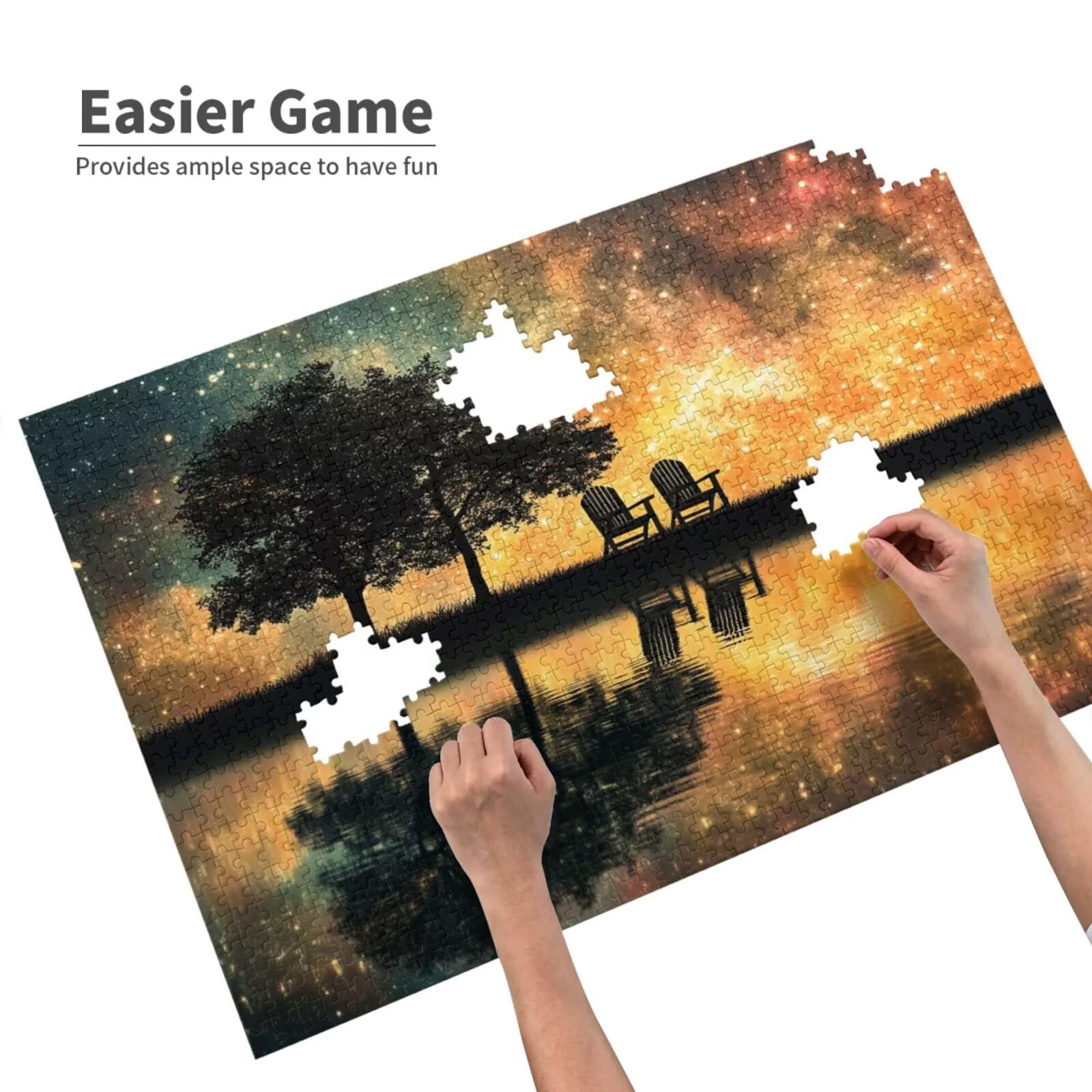 Puzzle krajobrazu, 1500 elementów, fantazyjne puzzle dla dorosłych, z pudełkiem na prezent, "zrób to sam", duże drewniane puzzle dla dorosłych, gra zręcznościowa dla całej rodziny, prezenty dla kobiet