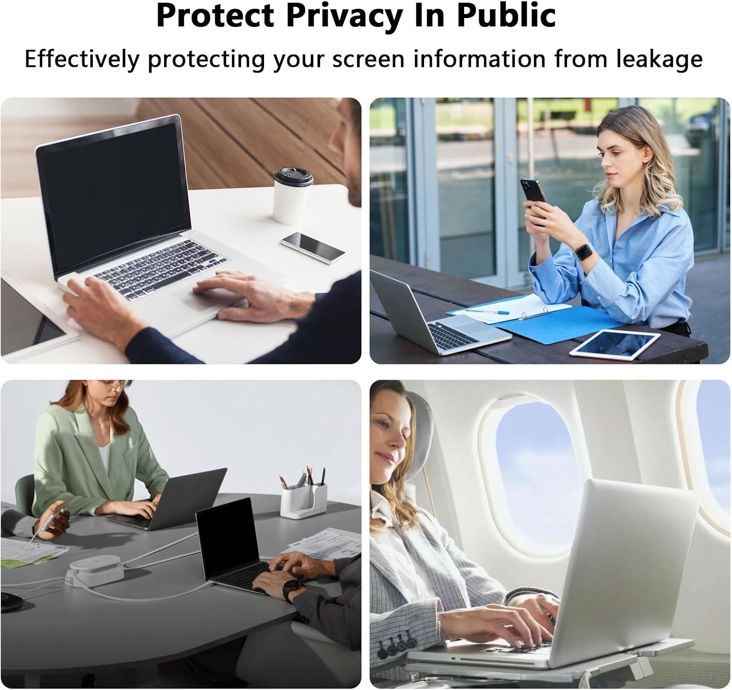 AIZYR Laptop Privacy Screen Blue Light Blocking Screen Filter, Removable Magnetic Anti-Scratch Anti-Peep Screen, Computer Anti Spy Black Protector,18.5 inch 410 * 231mm