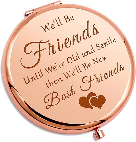 Regalos de amistad para mejores amigos, espejo de maquillaje compacto para hermana del alma, regalos de cumpleaños, mejores amigos, regalos