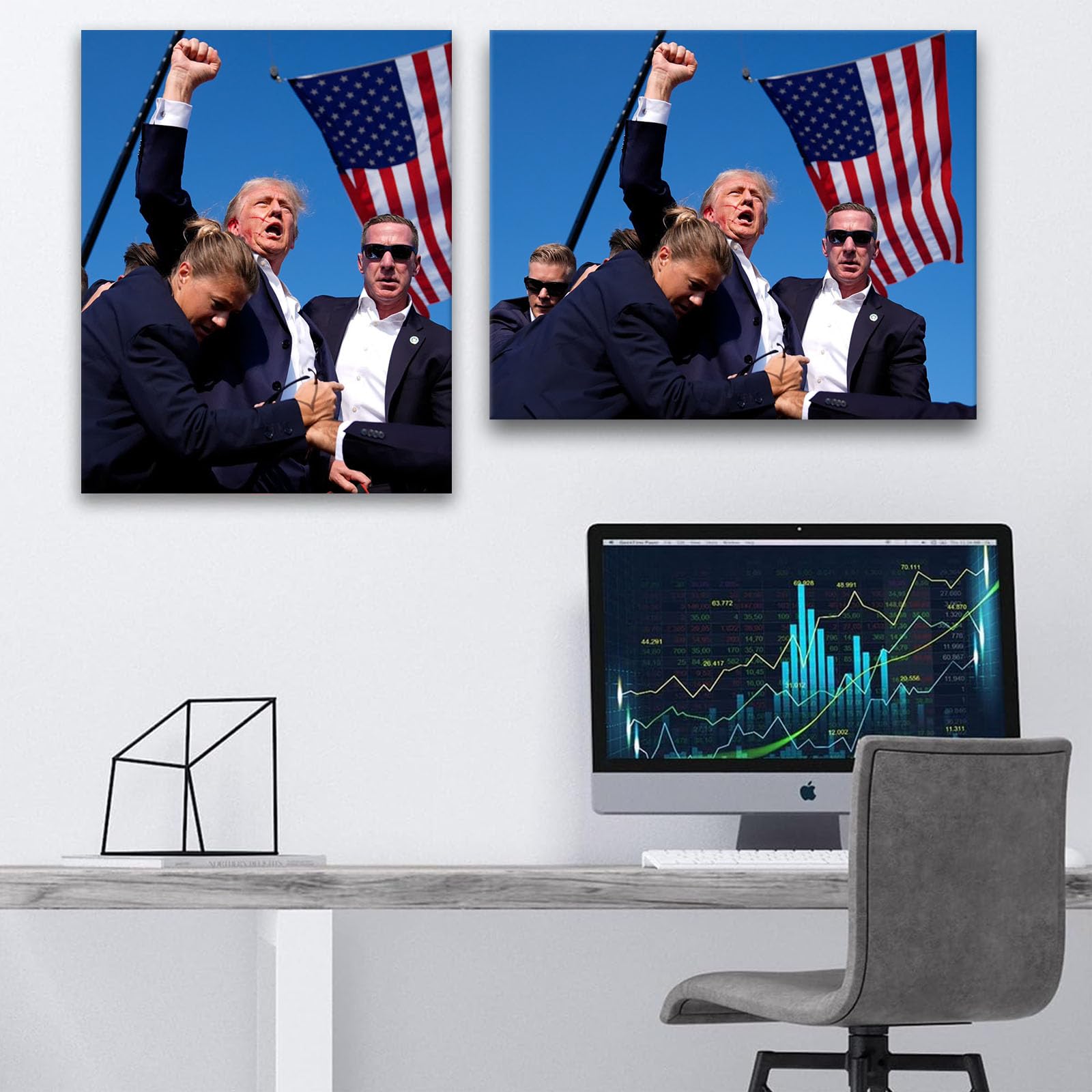 Donald Trump July 13, 2024 Keep Fighting Fist Pump Framed Photo, 11x14 in