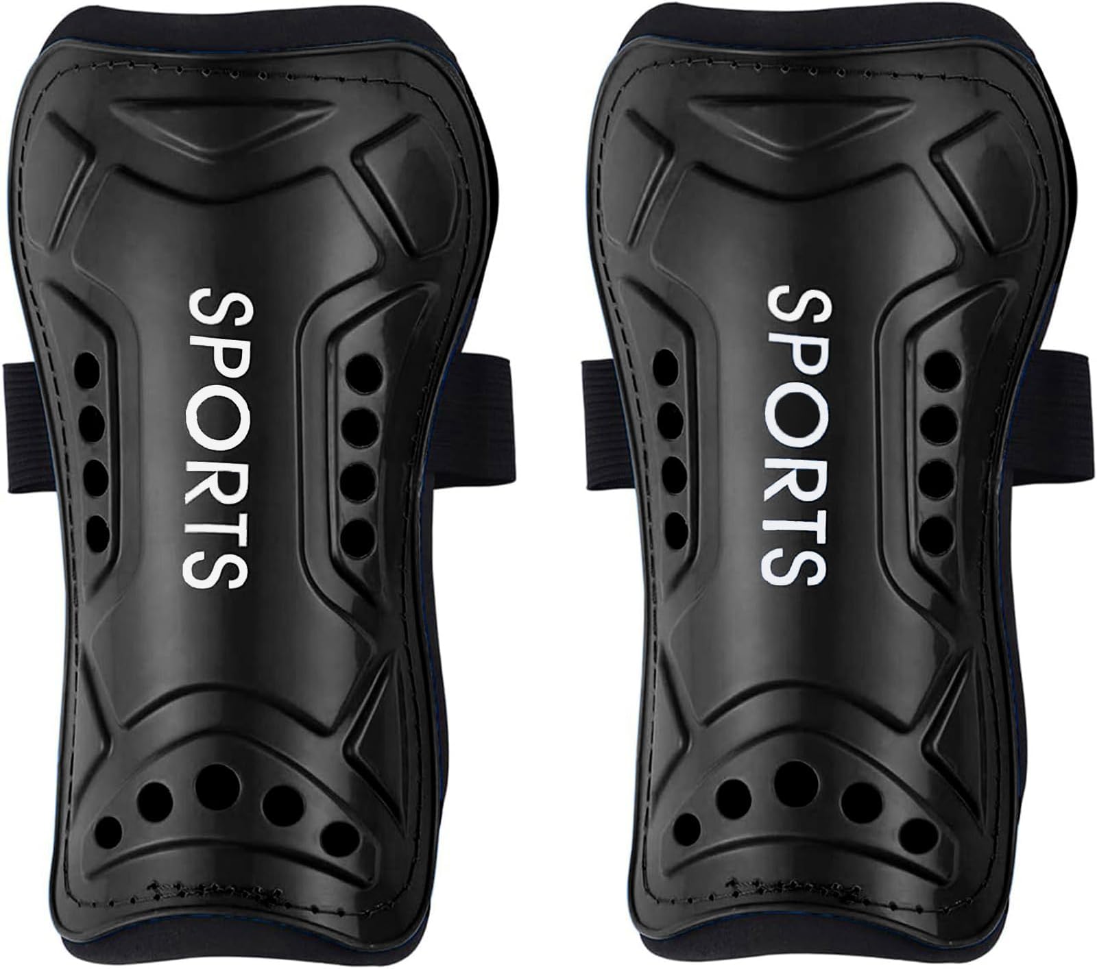 Youth Football Shin Guards, 6-15 Years - Kids Breathable & Protective Shin Pads with Perforated Design for Boys & Girls, Beginner to Elite Players