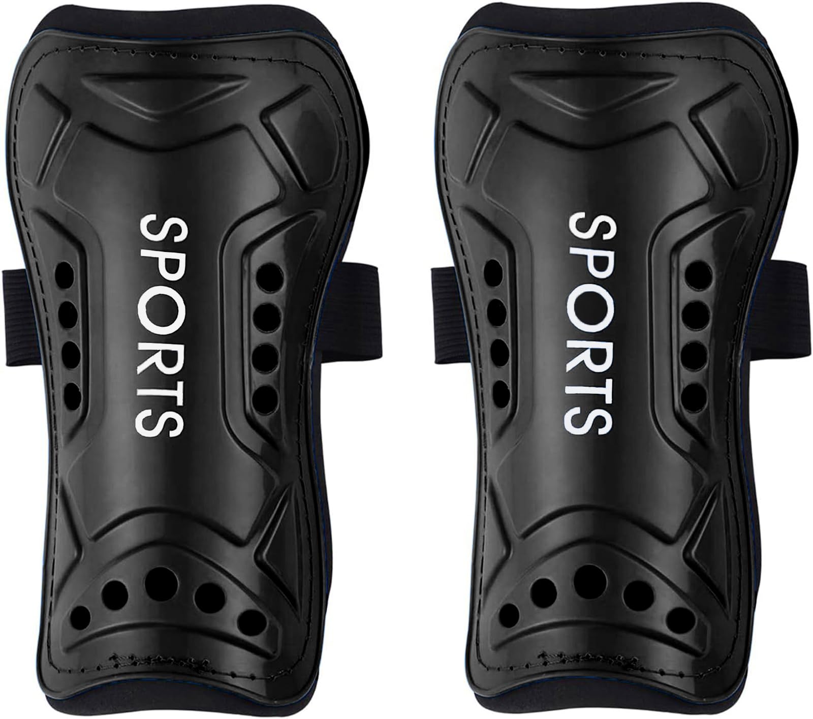 Football Shin Pads, Kids Youth Shin Guards Beginner Elite Athlete Perforated Breathable Shin Pad for Boys And Girls Football Games Leg Calf Protective Gear (6-15 years) (Black)