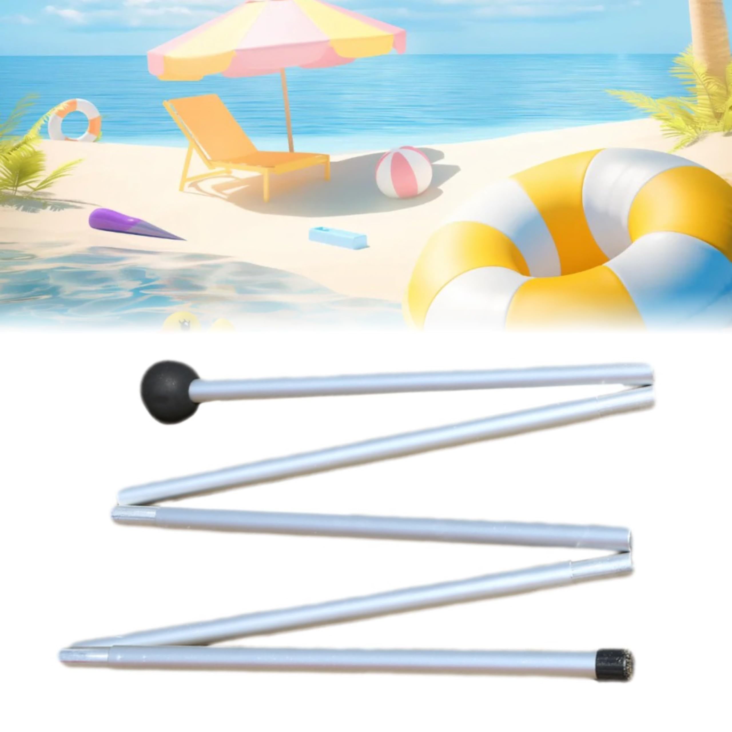 Tent Tarp Poles, 1.6/2m Telescopic Adjustable Aluminium Camping Awning Poles Tent Accessories, Adjustable Canopy Poles For Camping(flat head 2m)