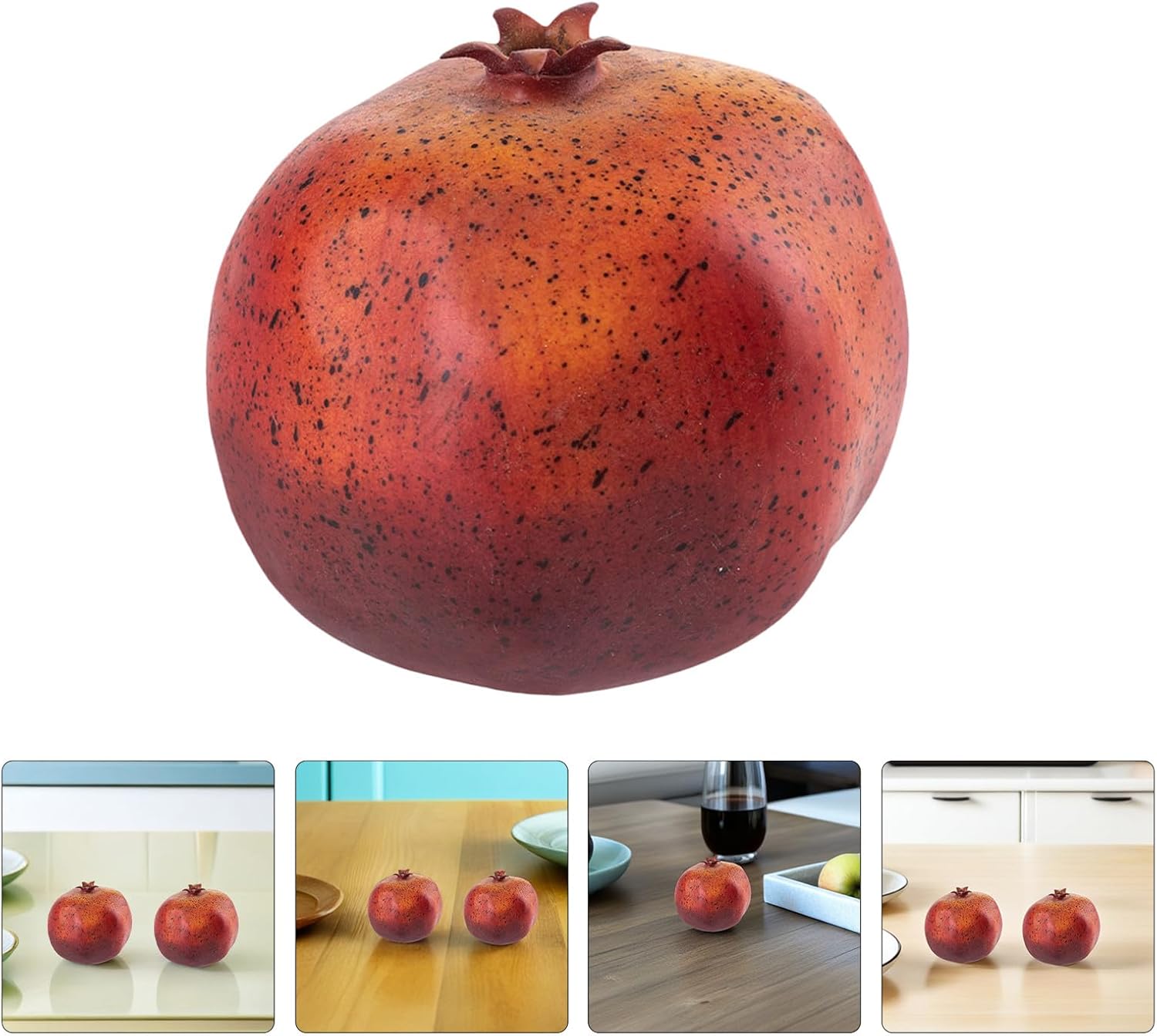 6pcs Realistic Artificial Pomegranate Models Weighted Faux Fruit Ornaments for Kitchen Home Décor Harvest Party Photography Props