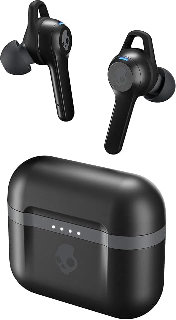 Skullcandy Indy Evo In-Ear Headphones True Wireless via Bluetooth, IP55 Sweat, Water, and Dust Resistant, Up to 30 Hours of Total Battery - True Black