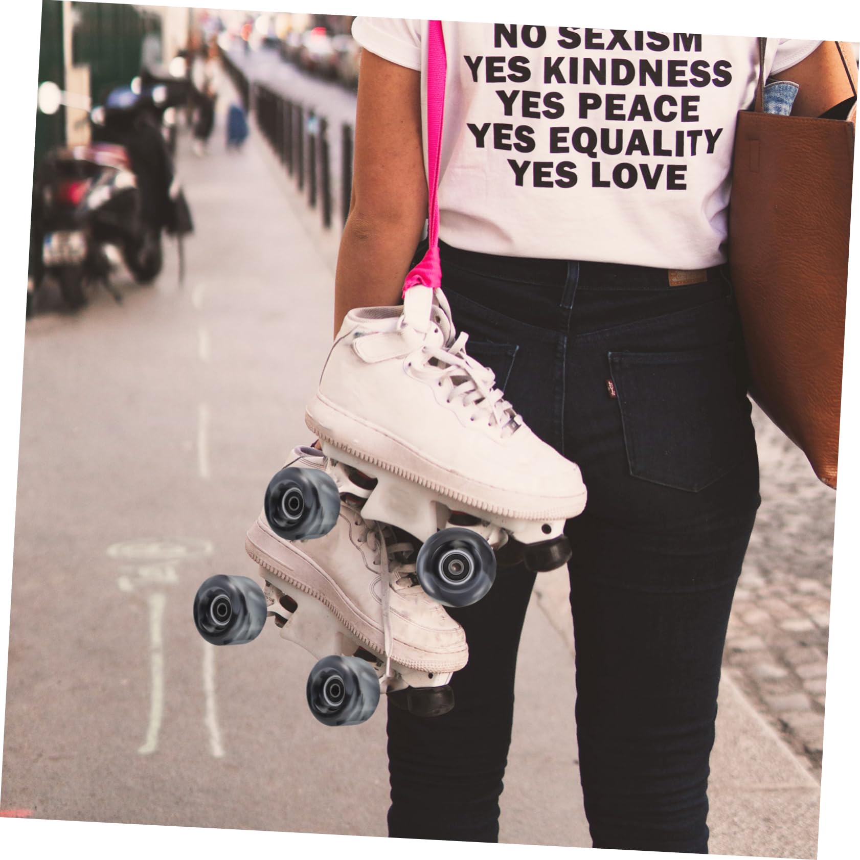 SUPVOX Skating Wheels Set 4pcs Roller Skates Wheels Ice Skates Accessories Pu Material Easy to Use