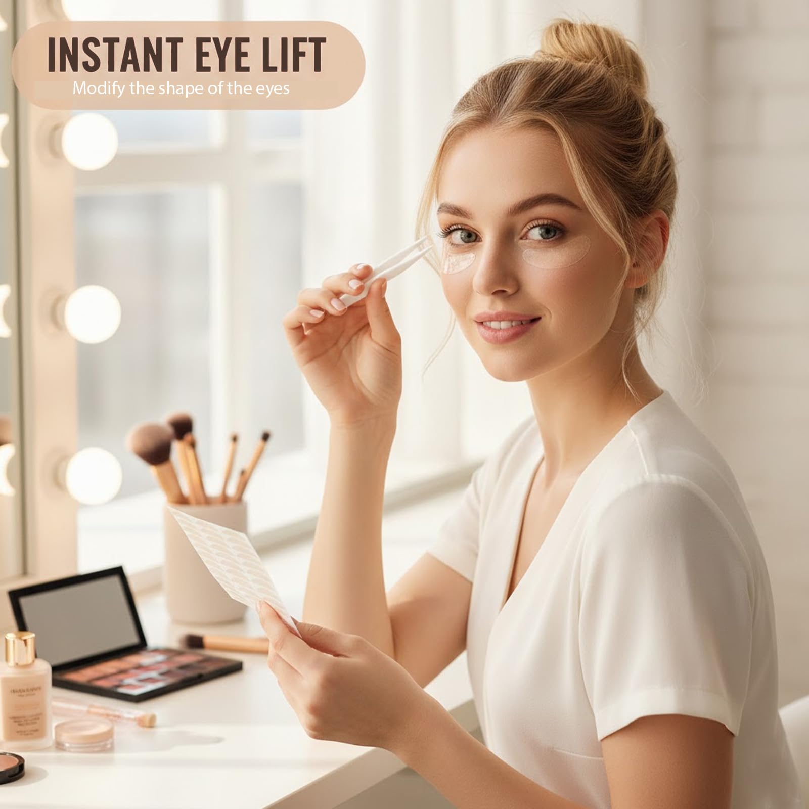 486 Piezas Cintas para Párpados, Remedio Pegatinas para Párpados Caídos, Pegatinas de Párpados Dobles, Cintas para Lifting de Párpados Invisibles para Unos Ojos Radiantes, Con 2 herramientas