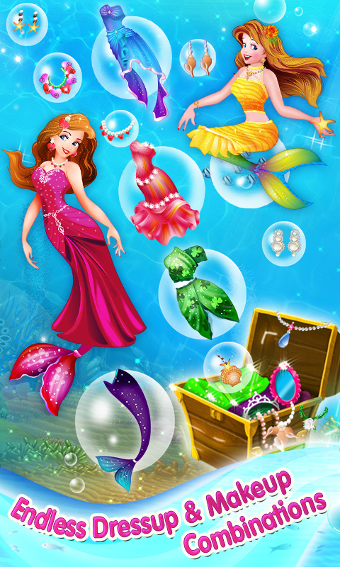 Mermaid Princess Makeover - Dress Up, Makeup & eCard Maker Game