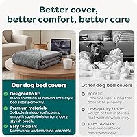 Vista 7 de Furhaven - Funda de repuesto para cama de perro de felpa y gamuza estilo sofá, lavable a máquina, color gris, tamaño jumbo plus (XXL)