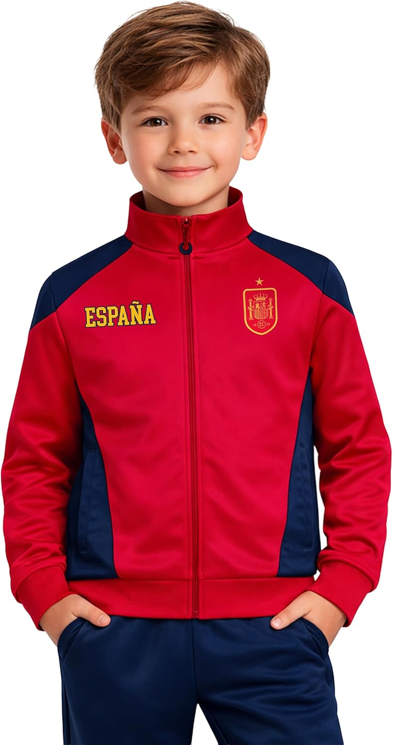 Icon Sports Officially Licensed Royal Spanish Football Federation Track Jacket - Unisex Kids