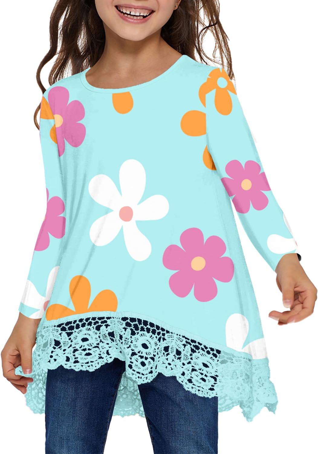 storeofbaby Girls Casual Tunic Tops Short Sleeve Loose Soft Blouse T-Shirt for 4-13 Years - Image 2