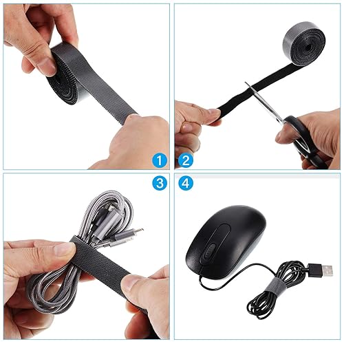 Miniatura 3 de WILLBOND Cinta de sujeción de 34 pulgadas x 90 pies, cinta de nailon de sujeción reutilizable, gancho de doble cara, correas de gancho y bucle de