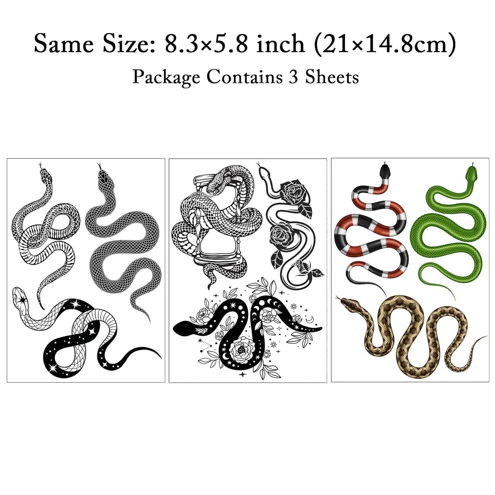 CARGEN Realistic Snake Temporary Tattoos - Image 2