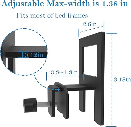 Miniatura 6 de Marco de cama Queen con plataforma de 18 pulgadas, marco de cama de metal resistente de 3600 libras, marco de cama Queen que no necesita somier, con