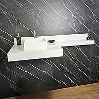 Kit Bancada + Extensor Branco 100% Porcelanato, Banheiro, Lavabo