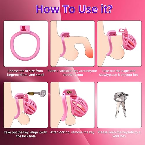 Vista 45 de Jaula de castidad masculina para el pene - Jaula de castidad para hombre, ejercicio de pene impreso en 3D, equipo de bondage negro, ligero, juguete