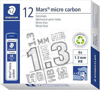 Pack de 12 tubos de minas de grafito Staedtler Mars micro carbón 250 13-HB por sólo 11,56€ ¡¡12% de descuento!!