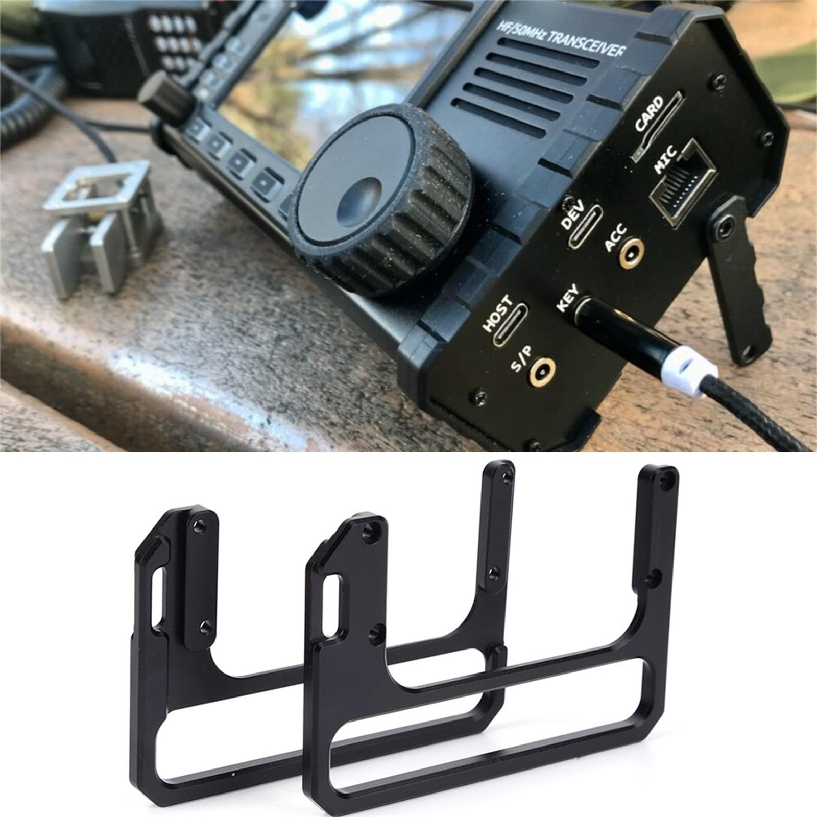 Construcción de aleación de aluminio, soporte de montaje para radio de onda corta X6100, mayor seguridad del dispositivo, fácil instalación, fácil instalación