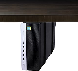 HumanCentric SFF Under Desk PC Mount and PC Wall Mount Bracket for Small Form Factor Desktop Tower, UPS Wall Mount Bracket, CPU Holder Under Desk Mount, Adjustable Computer Mount with Straps