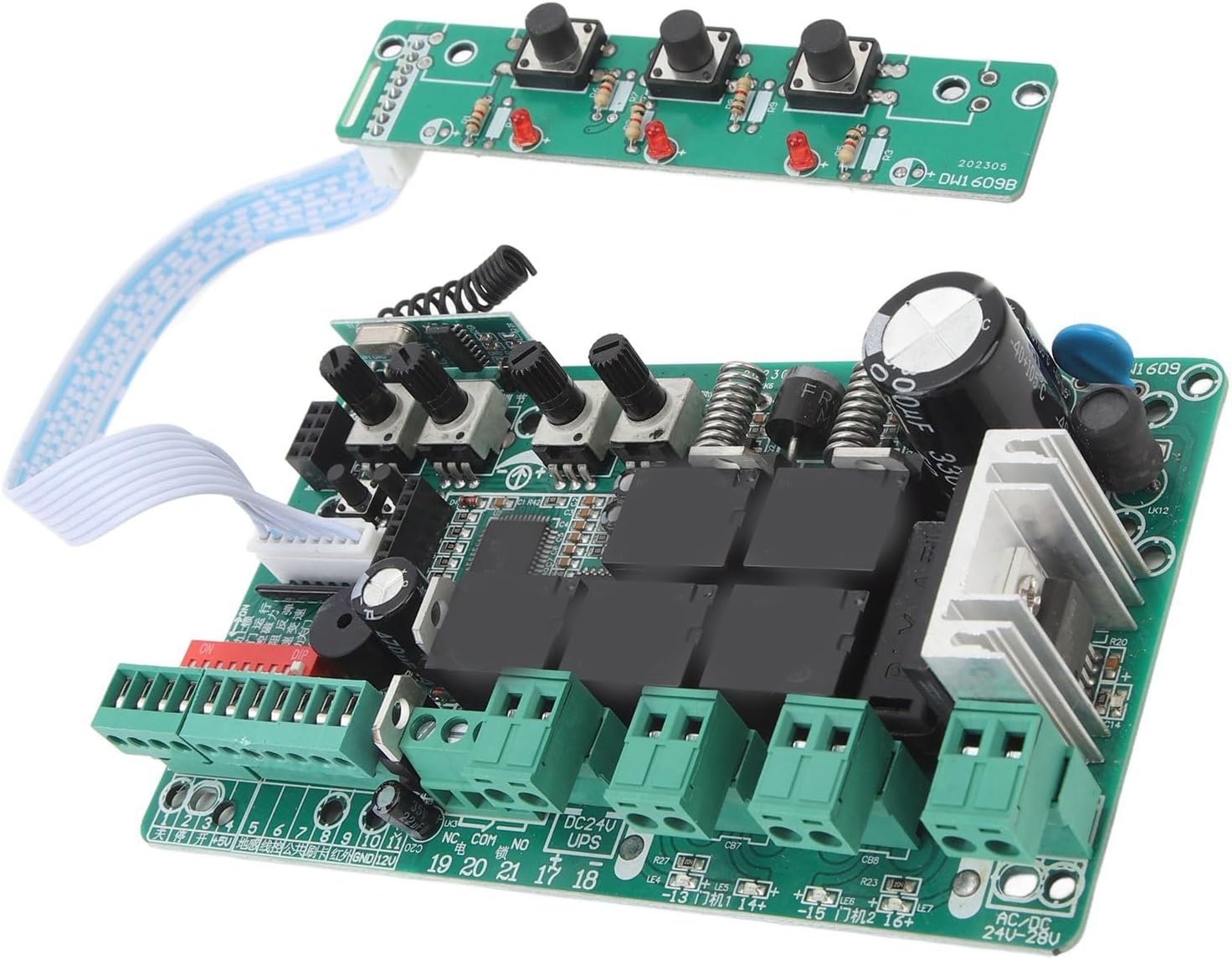 TOPINCN Sliding Gate Opener Circuit Board Universal Main Electronic Control Board with Delay Time Speed Adjustment for Sliding Gate Motor and Accessories (110V)