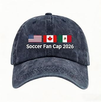 2026 Soccer Fan CapUSA, CAN, MEX Host Countries Embroidered Baseball,Hat Adjustable Unisex Fit,for Soccer Supporters
